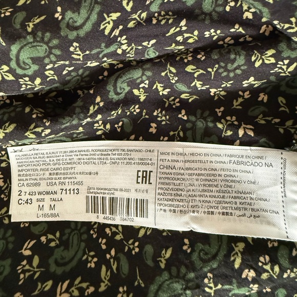 Mango Floral Long Sleeve‎ Maxi Dress Size Med (6) - Picture 12 of 12